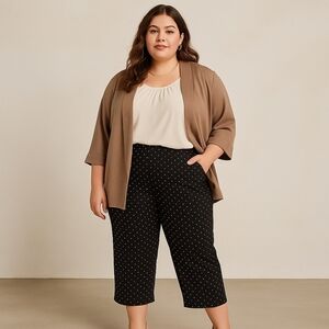 George Plus Size Black Polka Dot Culottes – Size 3X